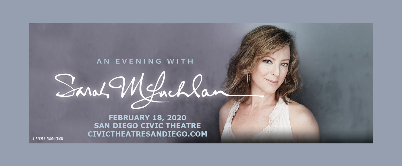 Sarah McLachlan at San Diego Civic Theatre tickets Sarah McLachlan at San Diego Civic Theatre