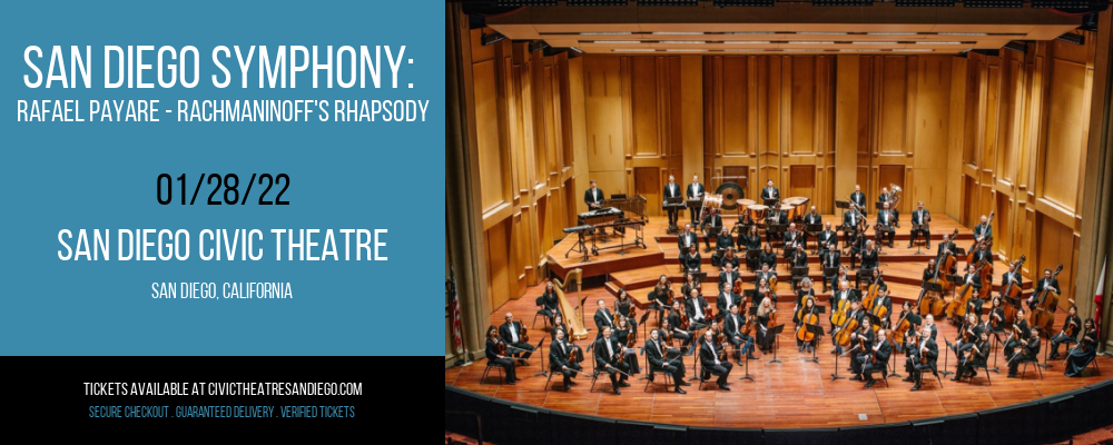 San Diego Symphony: Rafael Payare - Rachmaninoff's Rhapsody at San Diego Civic Theatre tickets San Diego Symphony: Rafael Payare - Rachmaninoff's Rhapsody at San Diego Civic Theatre